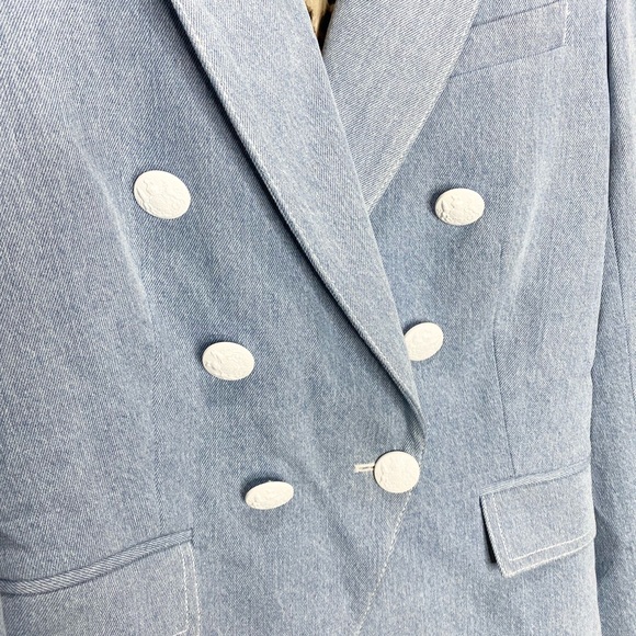 Veronica Beard Miller Dickey Denim Blazer Jacket 4 - Picture 8 of 11